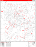 Ann Arbor  Wall Map Red Line Style